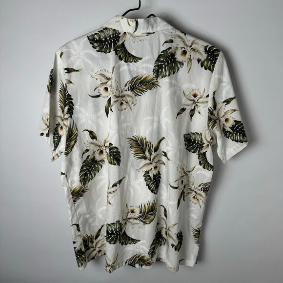 Hawaiian White Orchid Hawaii Shirt Women's XL Island Tropical - Picture 8 of 9